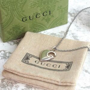 GUCCI Silver Ag925 G Heart Necklace 💜